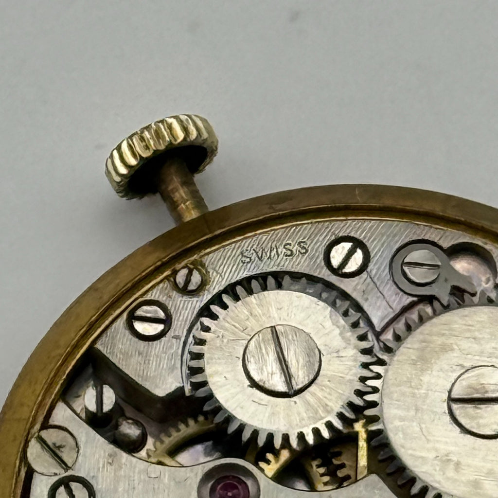 15 Jewels 2 Adjustments Watch Movement Running Unidentified Swiss Parts Repair