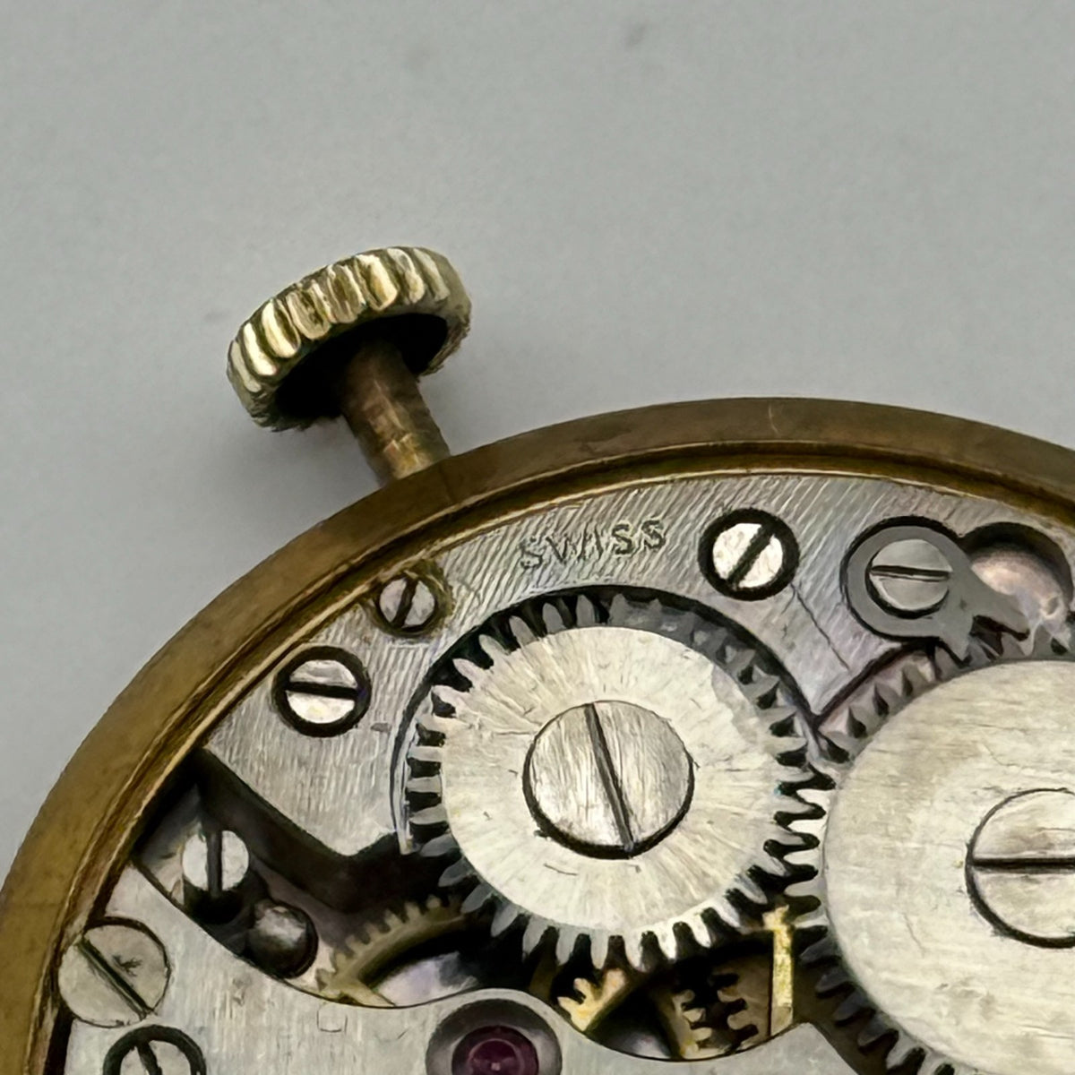 15 Jewels 2 Adjustments Watch Movement Running Unidentified Swiss Parts Repair