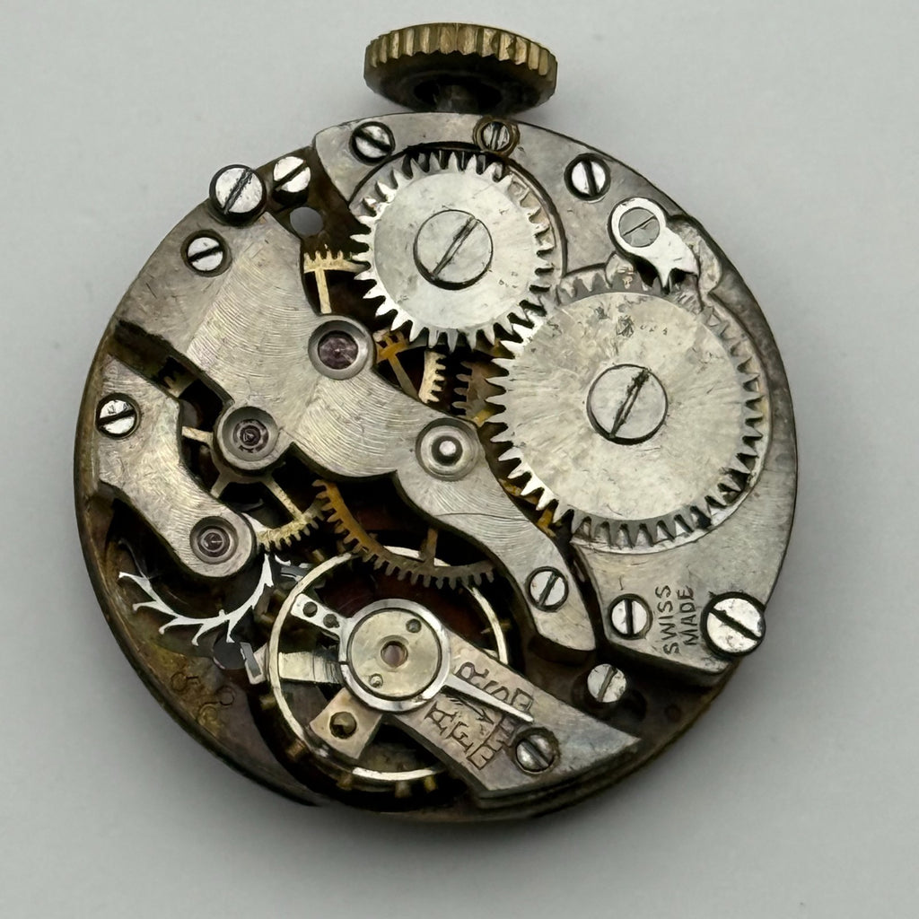 Unidentified Watch Movement Running Swiss Made Manual Wind Parts Repair 23.6mm