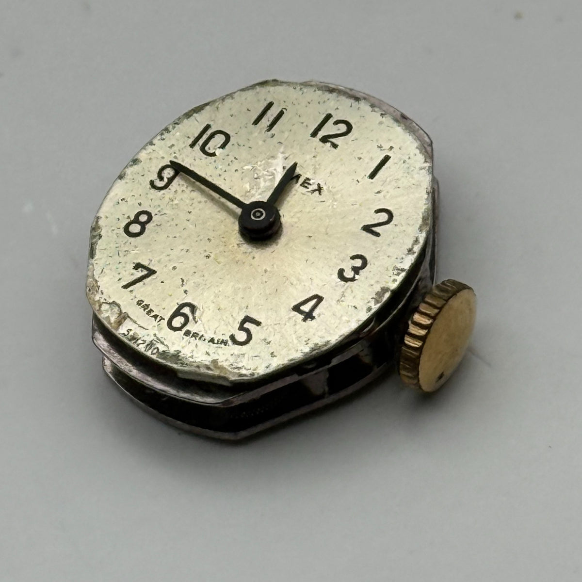Timex 453 Watch Movement Great Britain Manual Wind Vintage Parts Repair 14.2mm