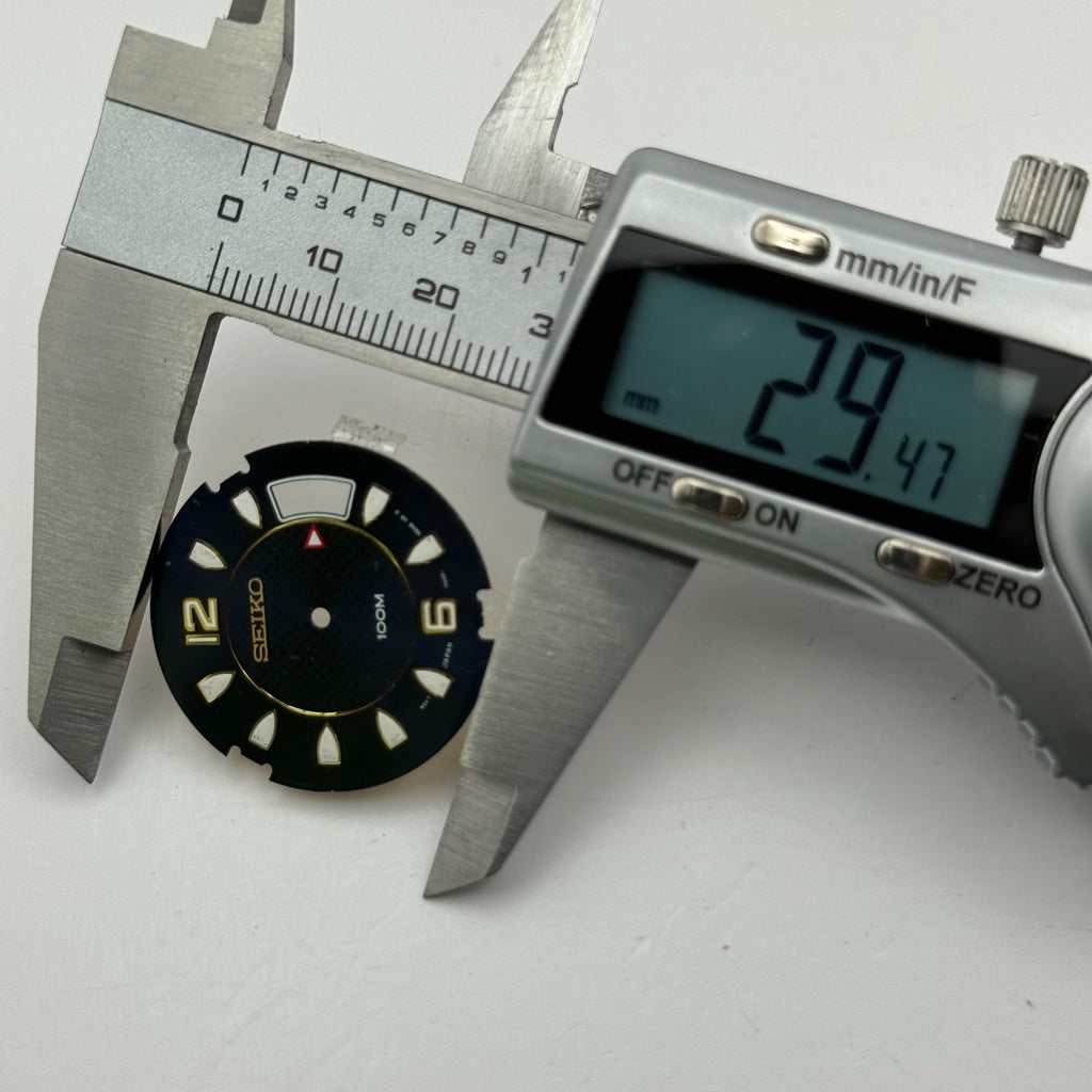 Seiko 7N42-0EM8 Watch Dial 100M Black Japan Spare Parts Repair 29.4mm