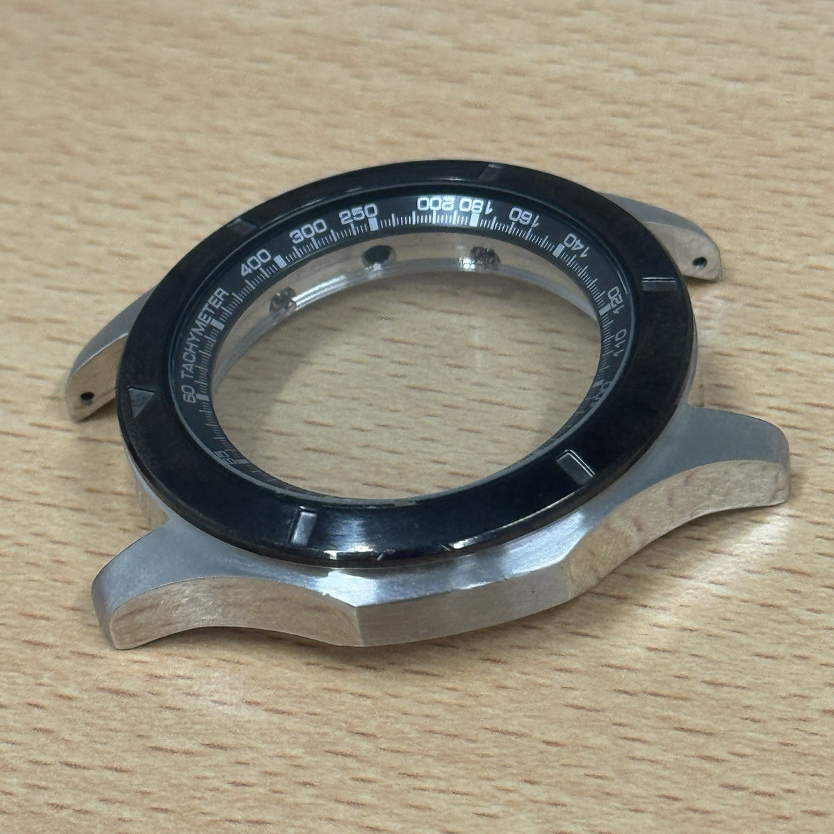 Seiko Chronograph Watch Case - Tachymeter Black Bezel - Brand New