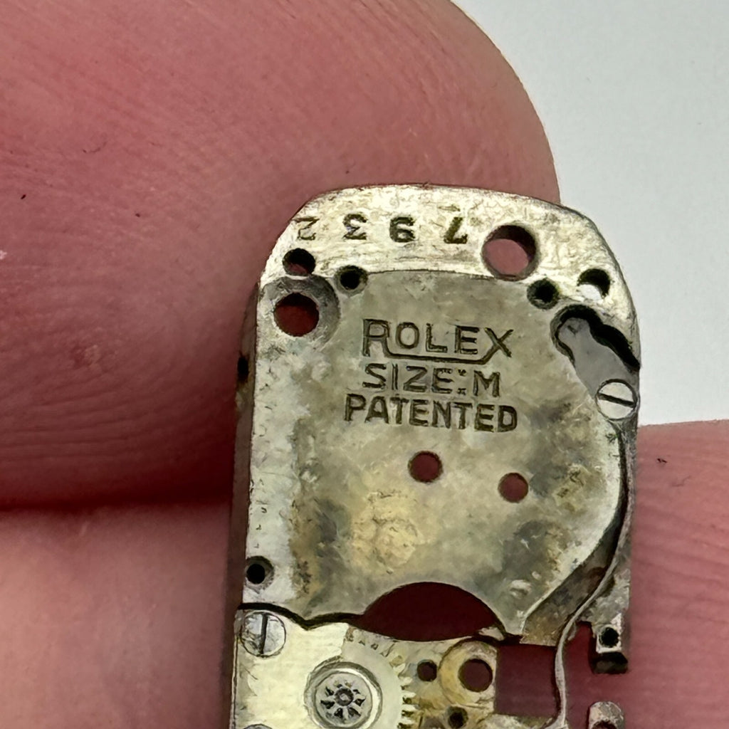 Rolex Size M Watch Movement Patented Main Plate Manual Wind Vintage Parts 10mm 