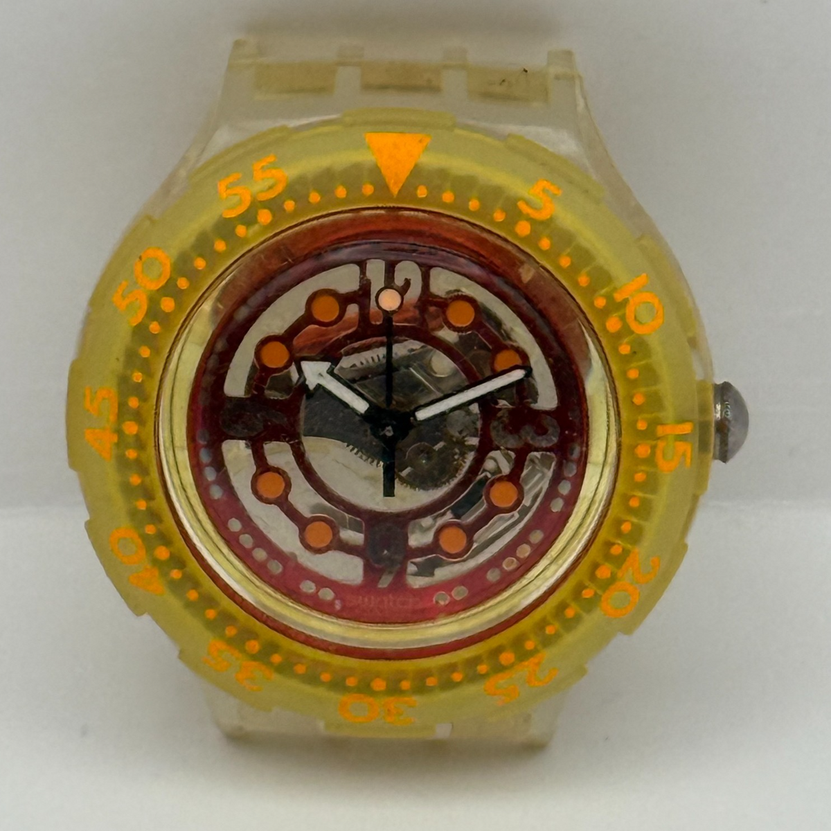 Vintage Swatch Scuba 200 Watch SDK114 Red Marine 1994 ETA Quartz 40mm Parts 