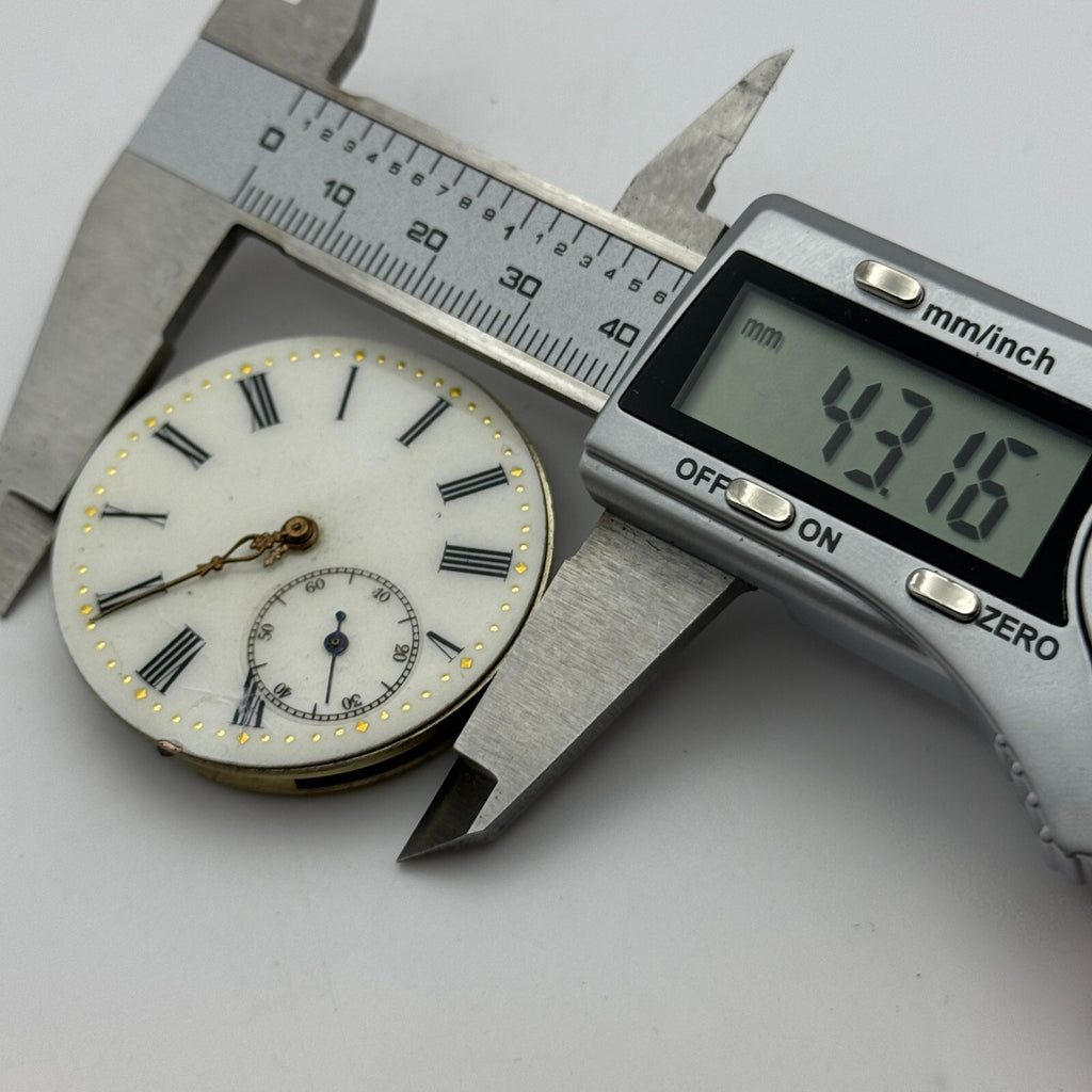 Open Face Cyrus GT Antique Pocket Watch Movement - For Parts / Repair - 40.9mm