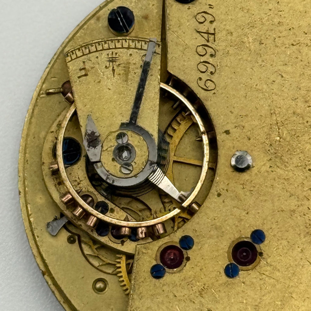 English Lever Pocket Watch Movement - Unidentified - Parts / Repair 35.7mm