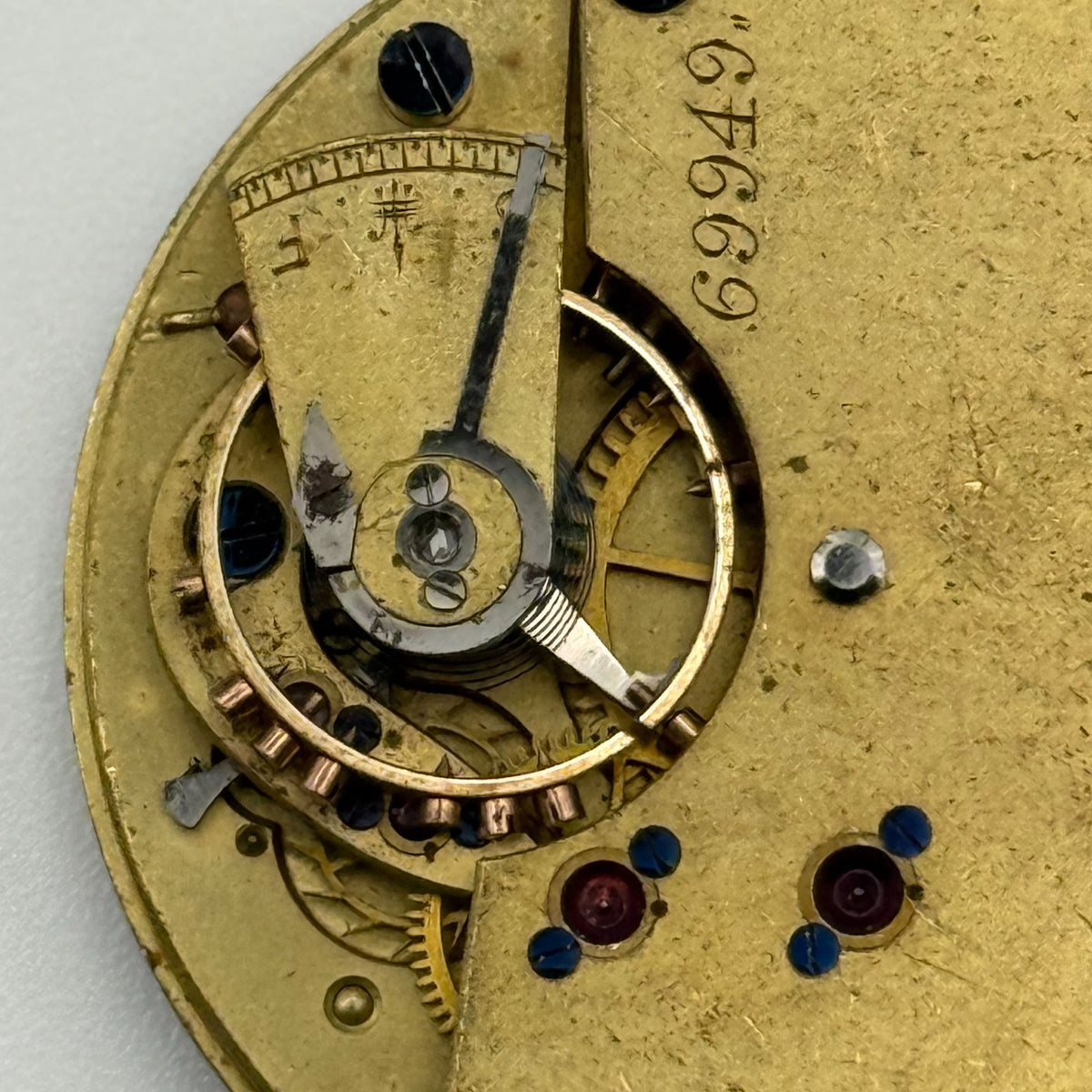 English Lever Pocket Watch Movement - Unidentified - Parts / Repair 35.7mm