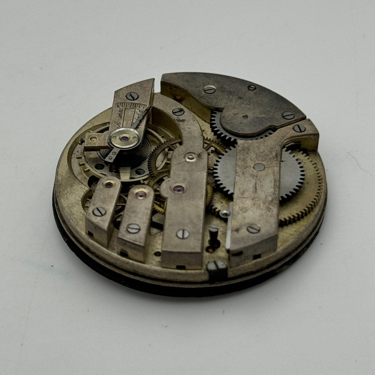 Unidentified Open Face Swiss Balance Ok Pocket Watch Movement Parts 42.5mm