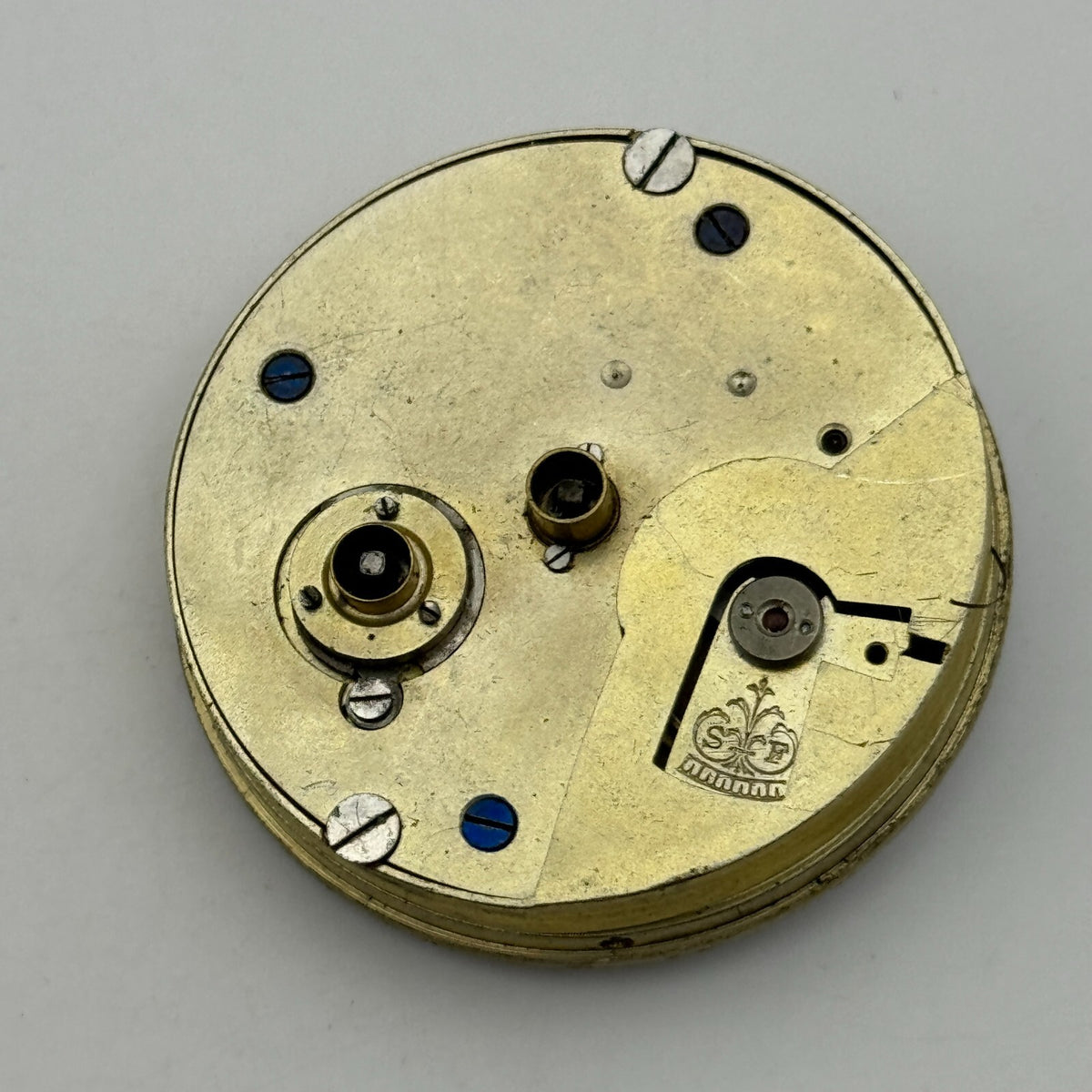 Kay Worcester Antique Key Wound Pocket Watch Movement Dial PARTS REPAIR 44.7mm 