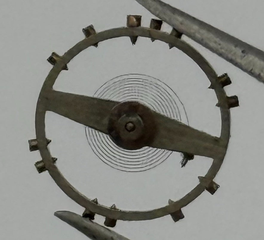 Record 160 Balance Wheel Complete And Spring 9¾’’’ 292 Watch Movement Parts NOS