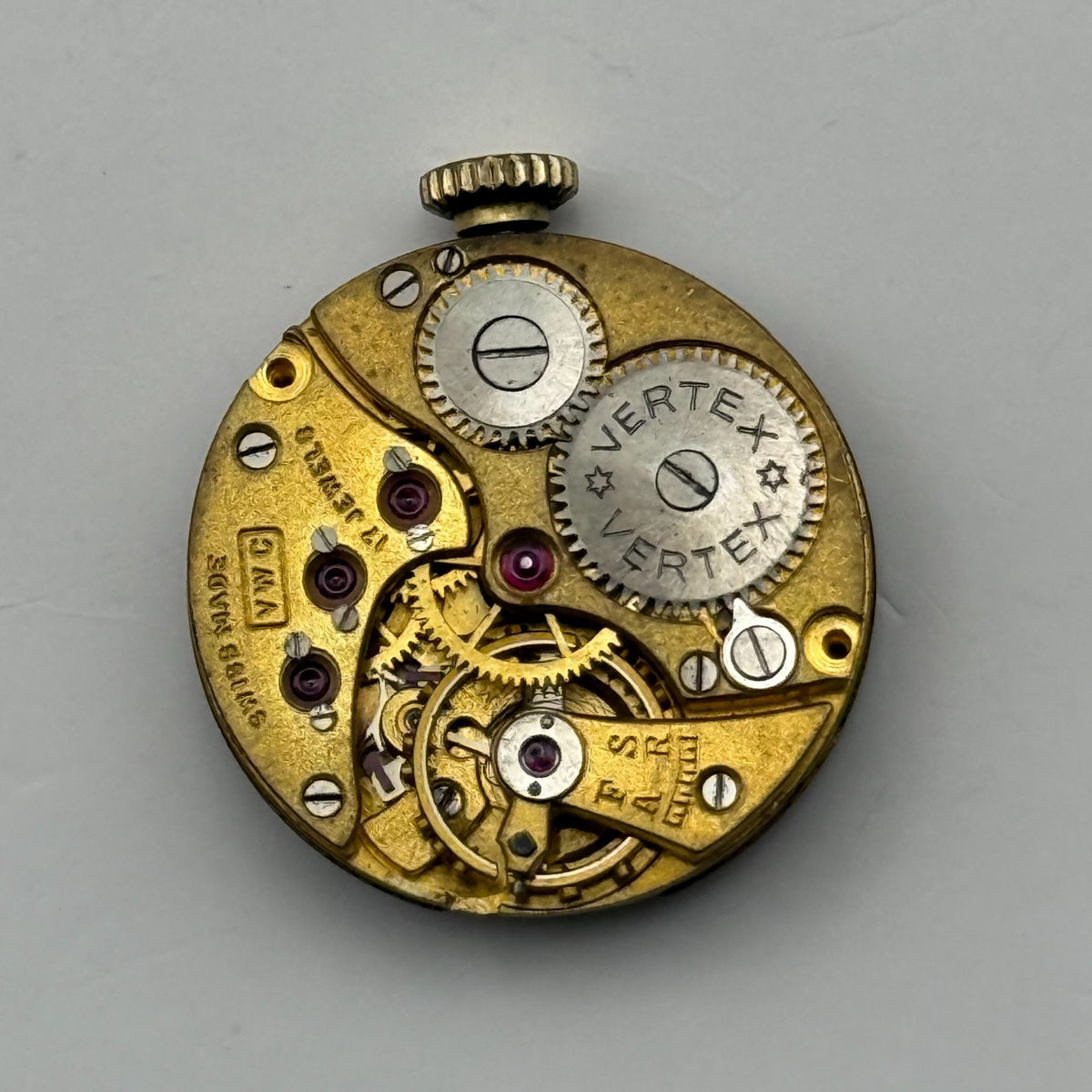 Vertex Revue VWC Watch Movement Swiss 17 Jewels Quality Parts Repair 19.7mm