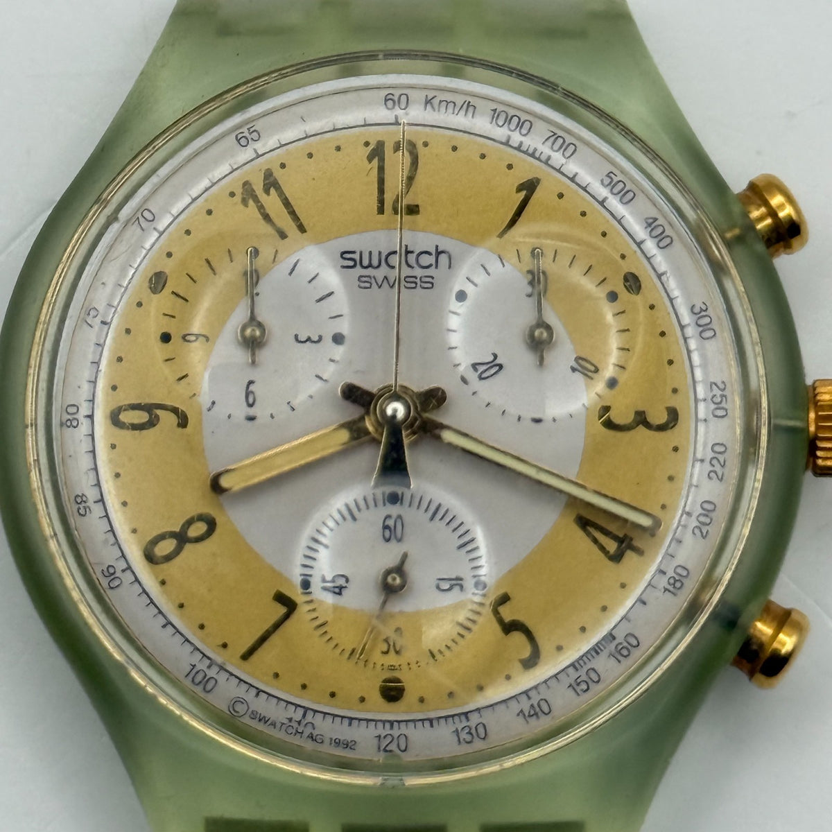Vintage Swatch Chrono Watch SCG100 Golden Globe 1992 ETA Quartz Swiss 40mm Parts