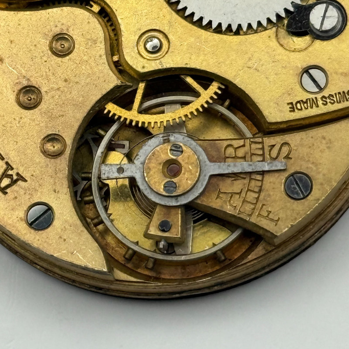 Artox Pocket Watch Movement Hunter Swiss Sub Seconds Vintage Parts Repair 40.2mm