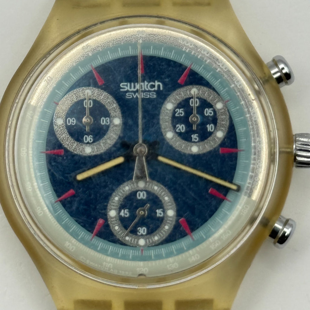 Vintage Swatch Chrono Watch SCK100 Wild Card 1992 ETA Quartz Swiss 39mm Parts 
