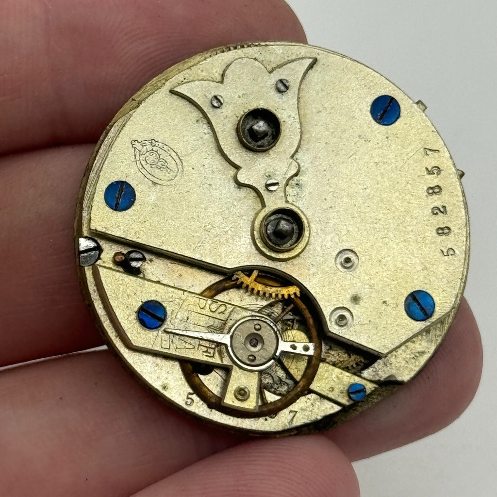 Antique Pocket Watch Movement Key Wound Unidentified Parts Repair Spares 36.2mm