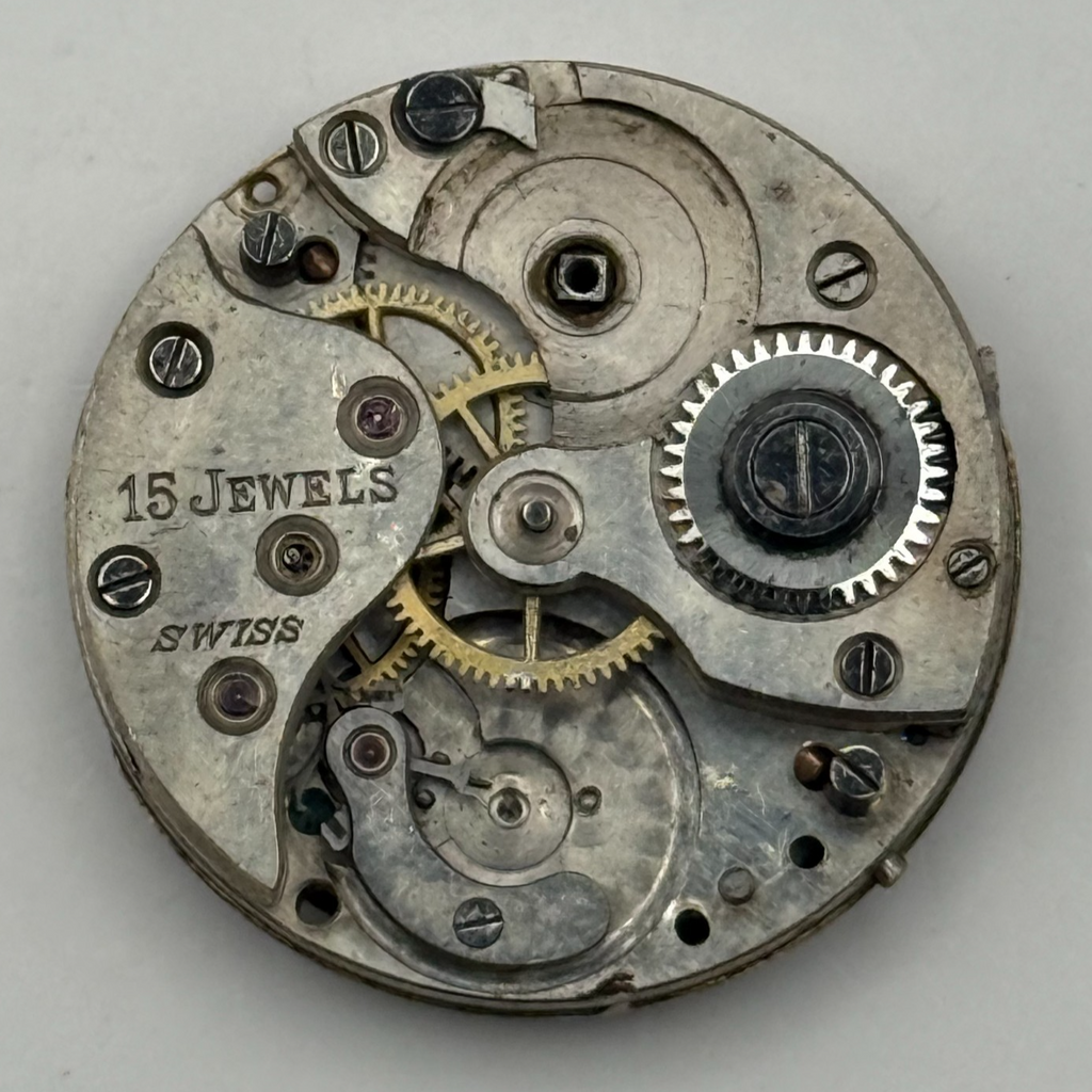 Red 12 Watch Movement - 15 Jewels - For Parts / Repair - 23.3mm