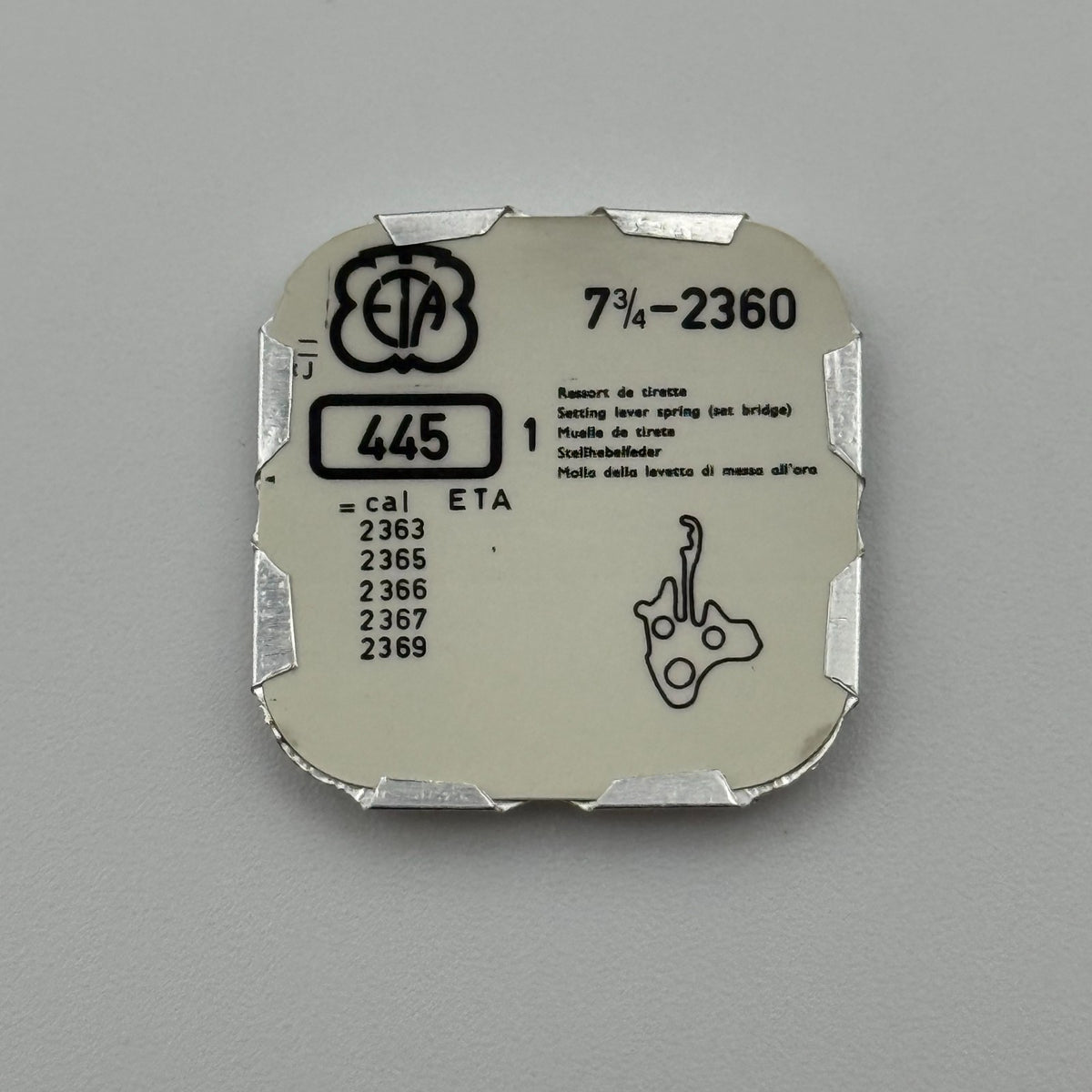 ETA 2360 Setting Lever Spring - 7 3/4 - 445 - New Old Stock - Watch Parts