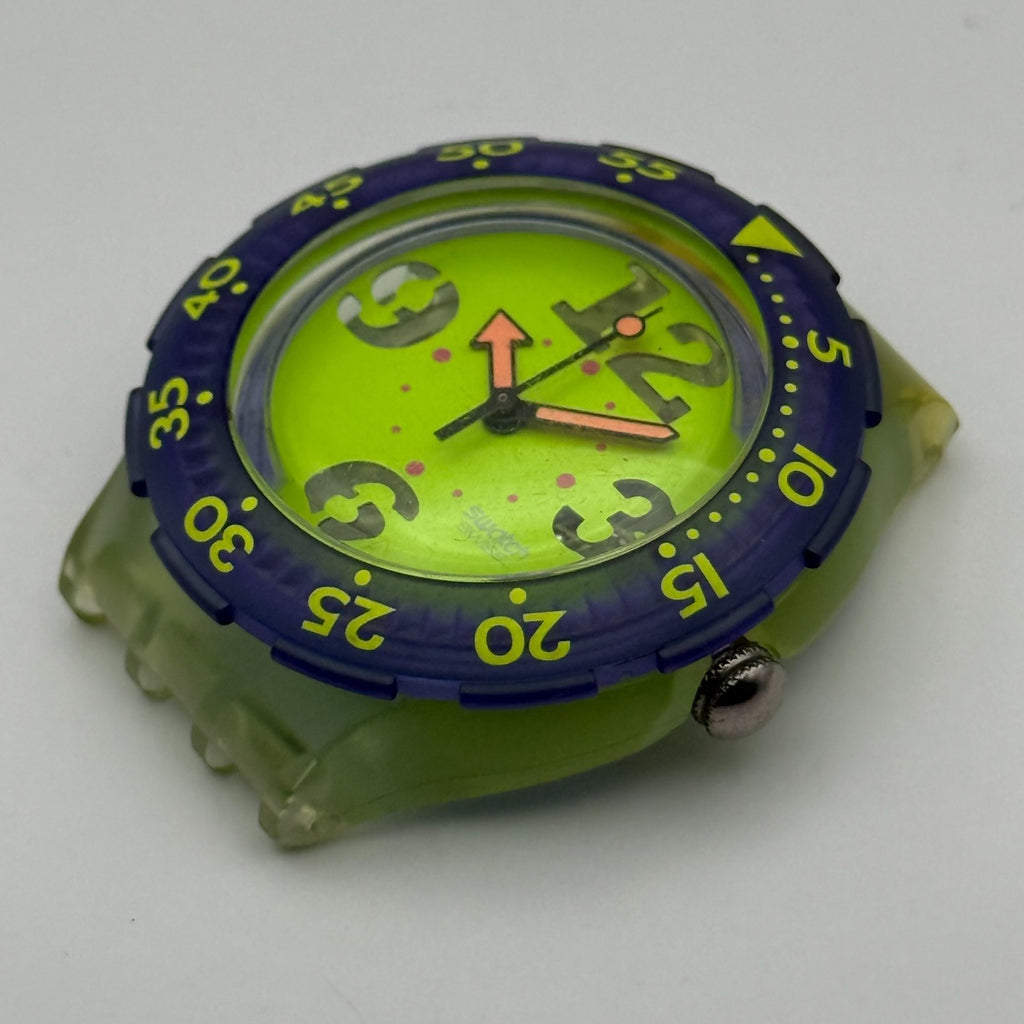 Vintage Swatch Scuba 200 Watch SDN103 Spray Up 1992 ETA Quartz Swiss 40mm Parts 