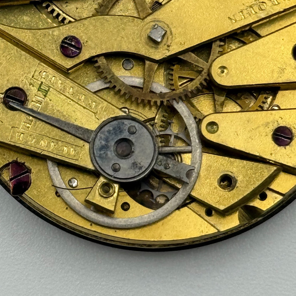 Cylinder Pocket Watch Movement - Bourquin Genève - Antique Parts / Repair 37.2mm