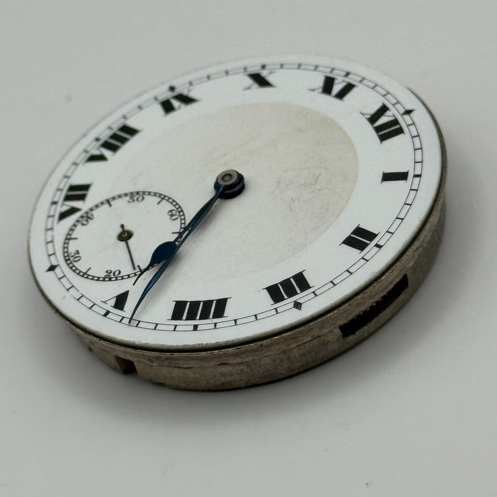 Fleurier Pocket Watch Movement Open Face Sub Seconds 7 Jewels 2 Adj Parts 41mm