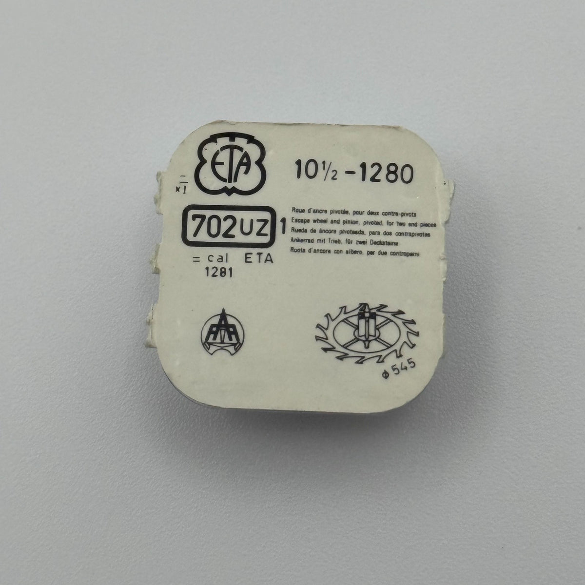 ETA 1280 Escape Wheel & Pinion - 10 1/2 - 702 - New Old Stock - Watch Parts