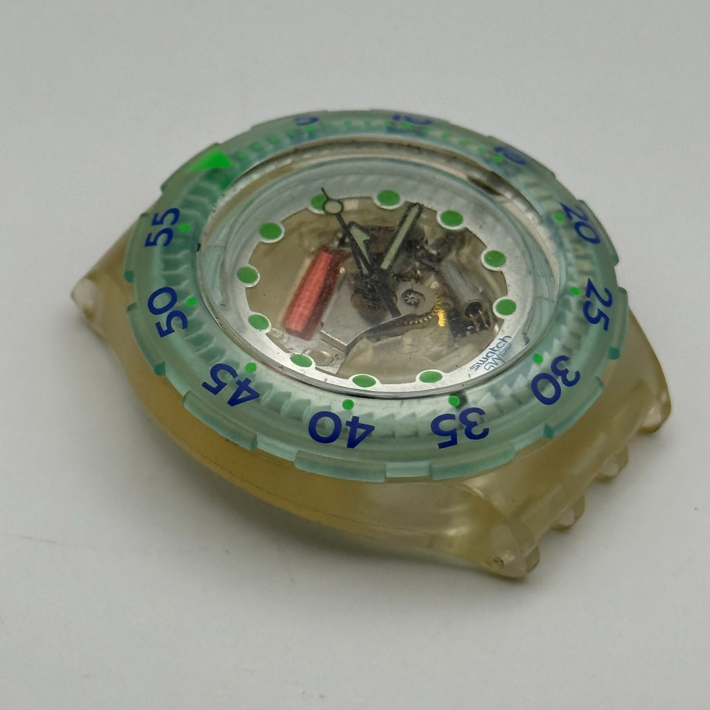 Vintage Swatch Scuba 200 Watch SDK107 Blue Ice 1995 ETA Quartz Swiss 40mm Parts 