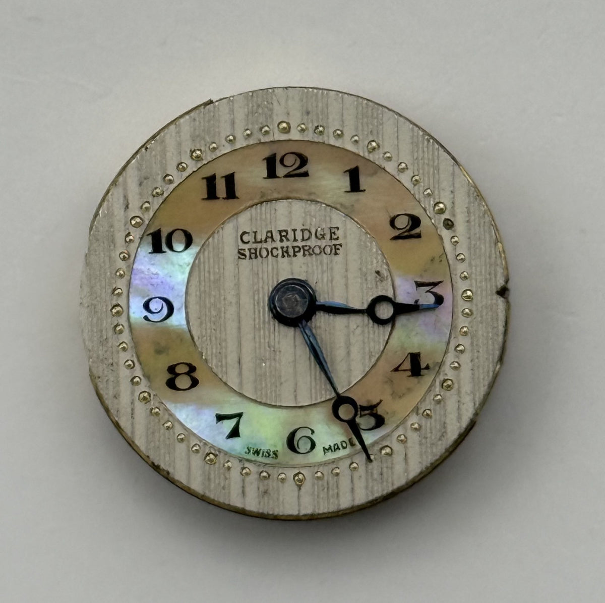 Claridge Watch Movement Shockproof Swiss Cylinder MOP Dial Parts Repair 19.5mm