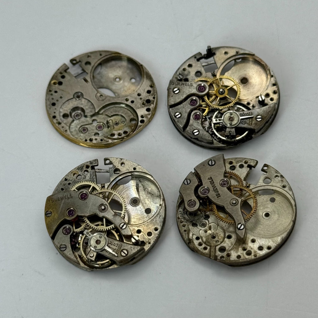 AS Watch Movement - 4x A. Schild Main Plates - For Parts / Repair