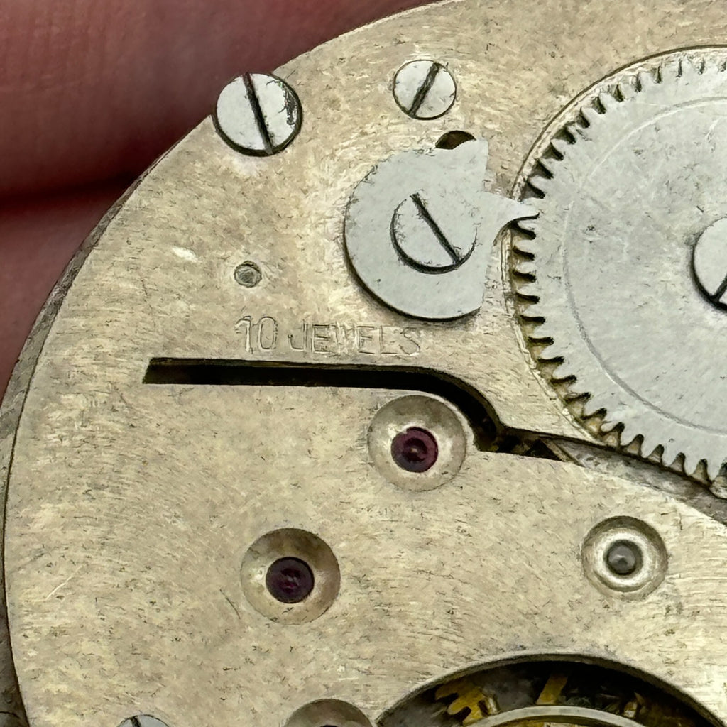 10 Jewels Pocket Watch Movement Unidentified Vintage Parts Repair 41.4mm