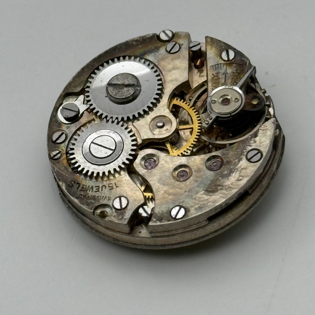 Unidentified 508 Watch Movement 15 Jewels Swiss Manual Wind Parts Repair 23.2mm