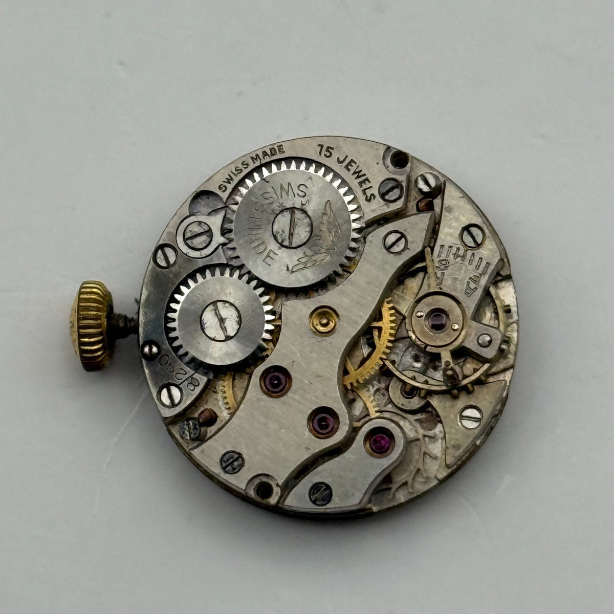 Peseux 60 Watch Movement Rotary 15 Jewels Swiss Manual Wind Parts Repair 18.6mm