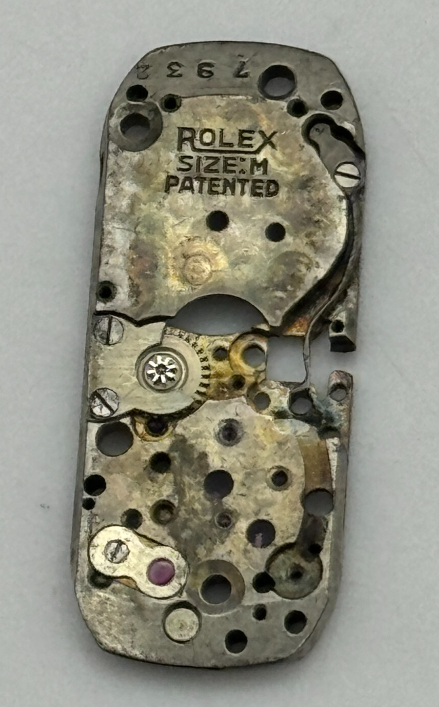 Rolex Size M Watch Movement Patented Main Plate Manual Wind Vintage Parts 10mm 