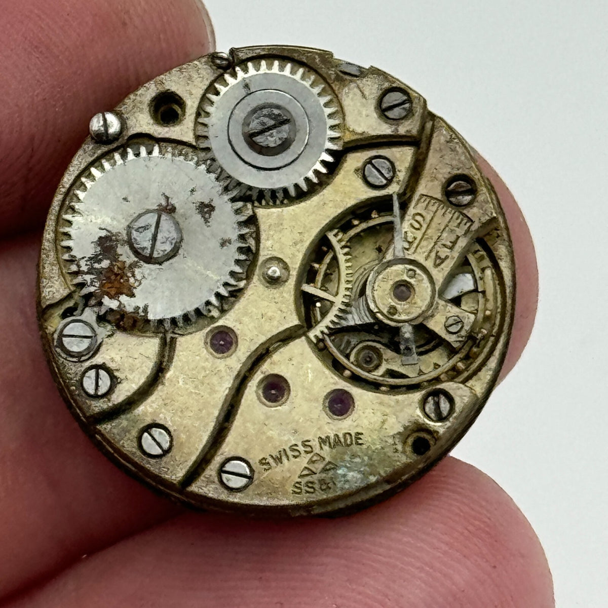 Stauffer S S & Co Watch Movement Manual Wind Swiss Vintage Parts Repair 22.6mm 