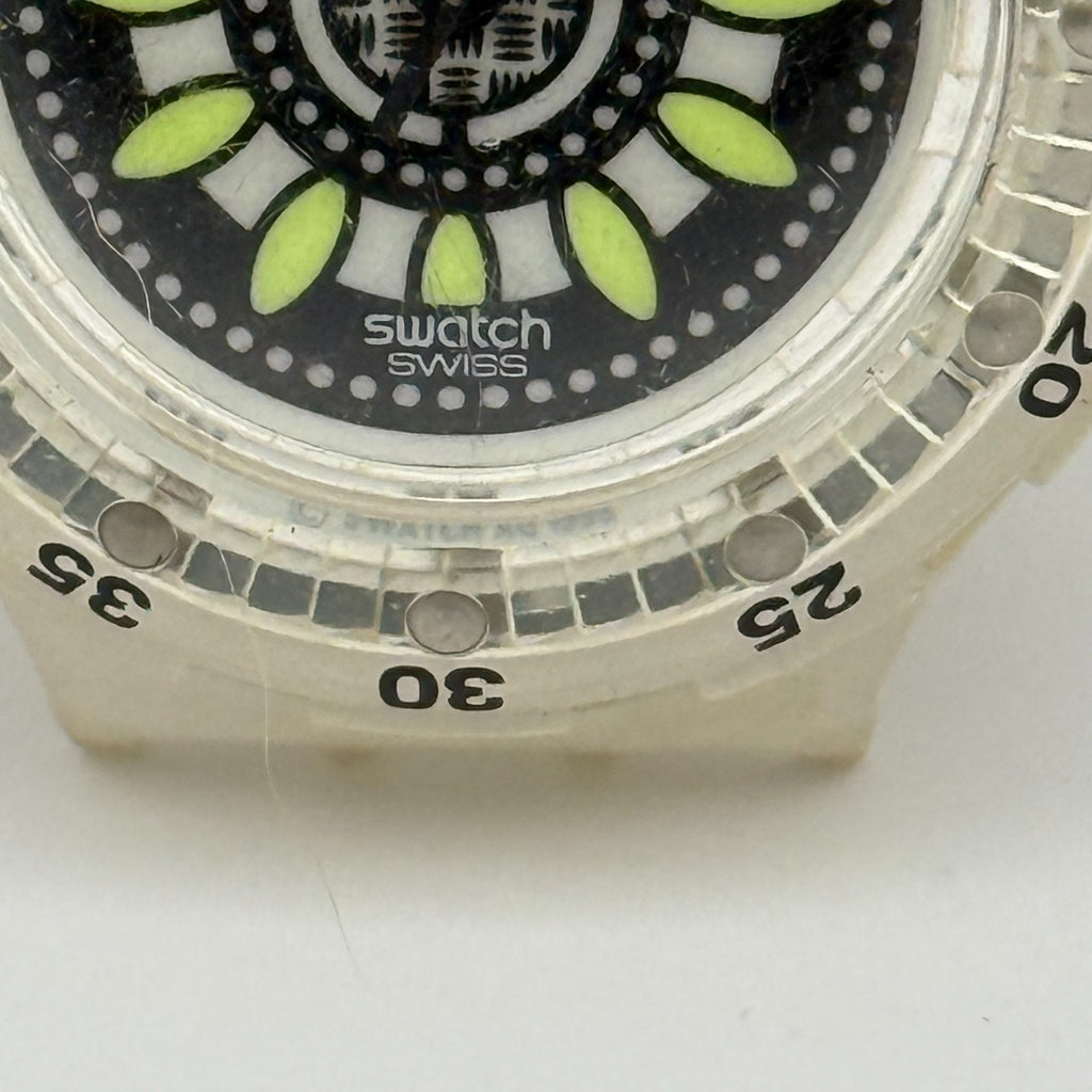 Vintage Swatch Scuba 200 Watch SDK907 Loomi Walk On 1996 ETA Quartz 40mm Parts 