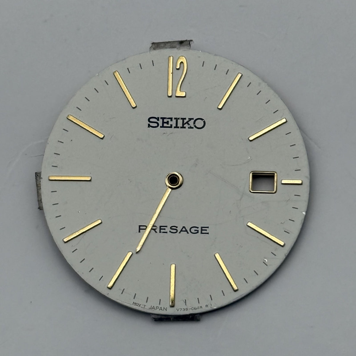 Seiko Presage V739 Watch Dial White Japan Vintage Spare Parts Repair 27.9mm