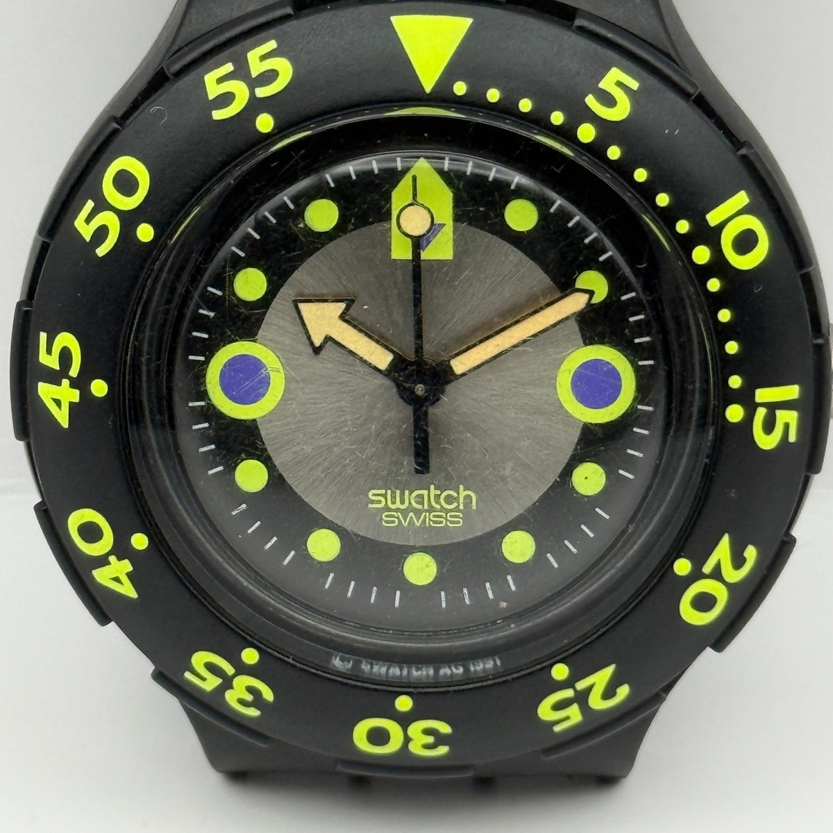Vintage Swatch Scuba 200 Watch SDB102 Shamu Black Wave 1991 Swiss 40mm Parts