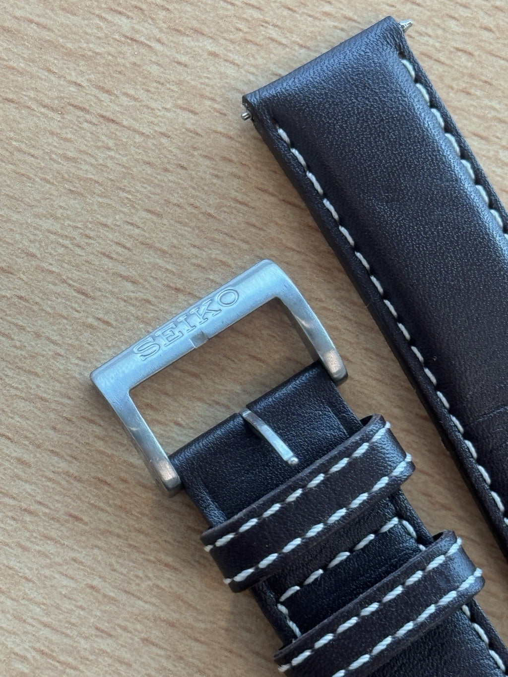 Seiko L020 B 20 Calf Watch Strap - 20mm - Seiko Solar - New Old Stock - Brown