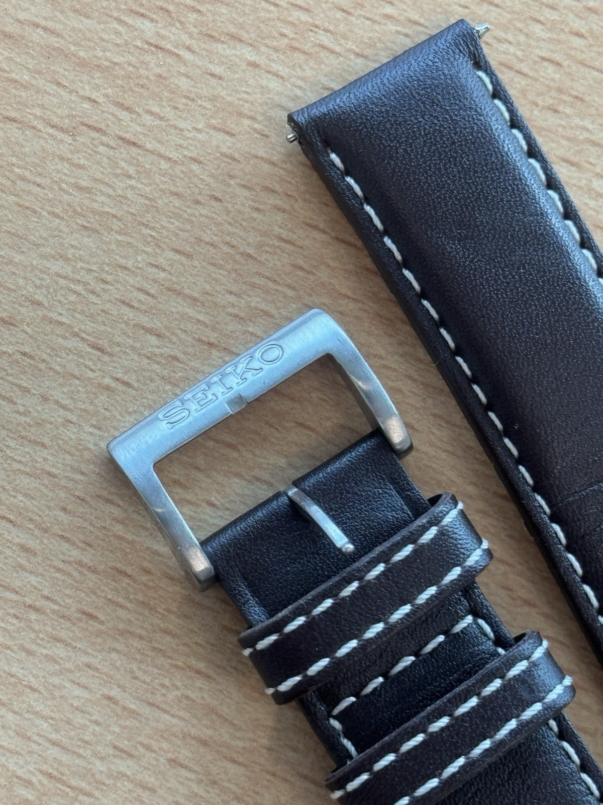 Seiko L020 B 20 Calf Watch Strap - 20mm - Seiko Solar - New Old Stock - Brown