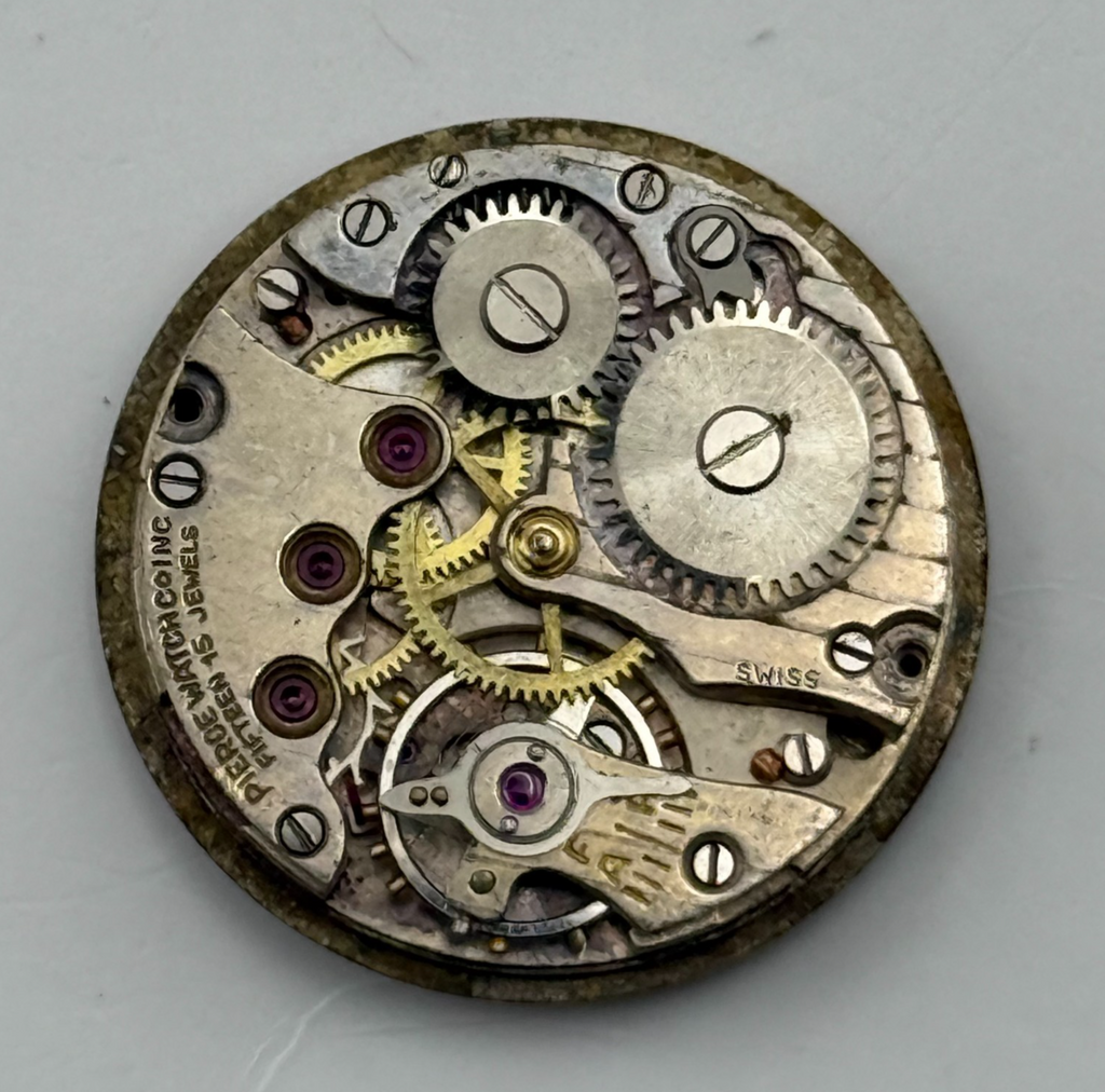 Pierce Watch Movement Swiss 15 Jewels Sub Seconds Manual Wind Parts 23.6mm