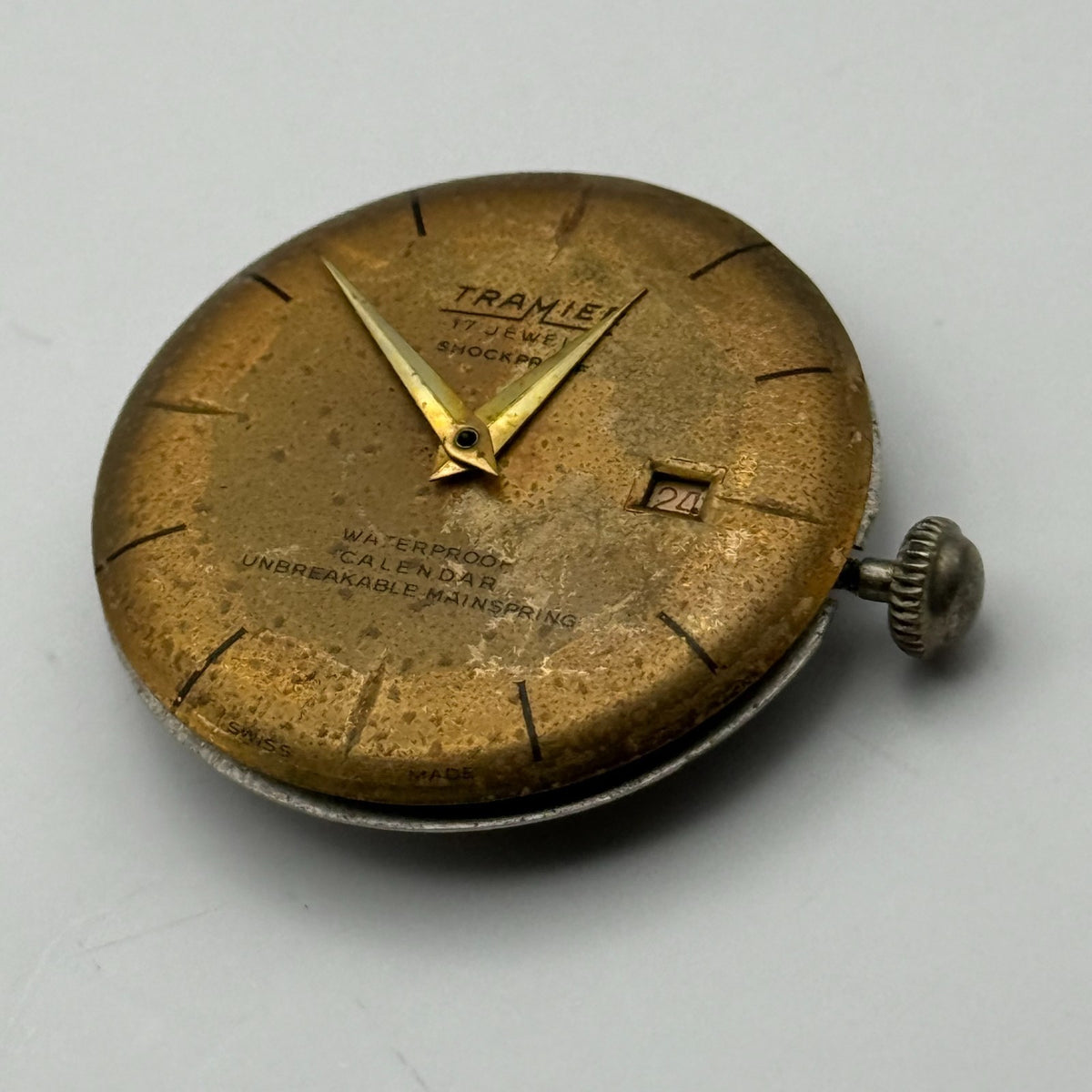 Tramier Watch Movement 17 Jewels Shockproof Swiss Manual Wind Parts 23.6mm
