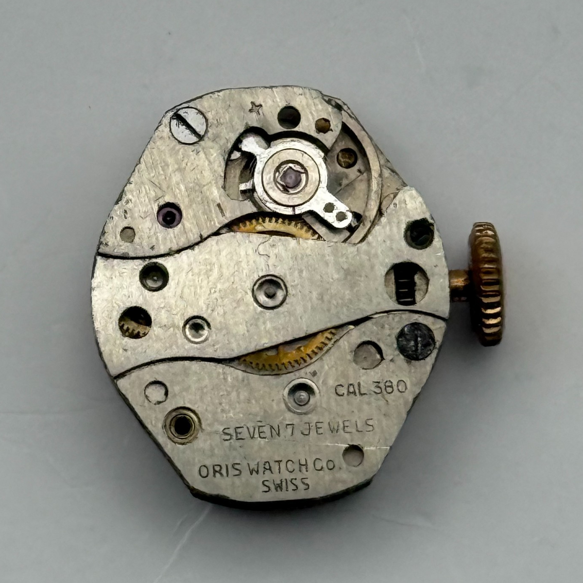Oris 380 Watch Movement Swiss 7 Jewels Manual Wind Vintage Parts Repair 15.2mm