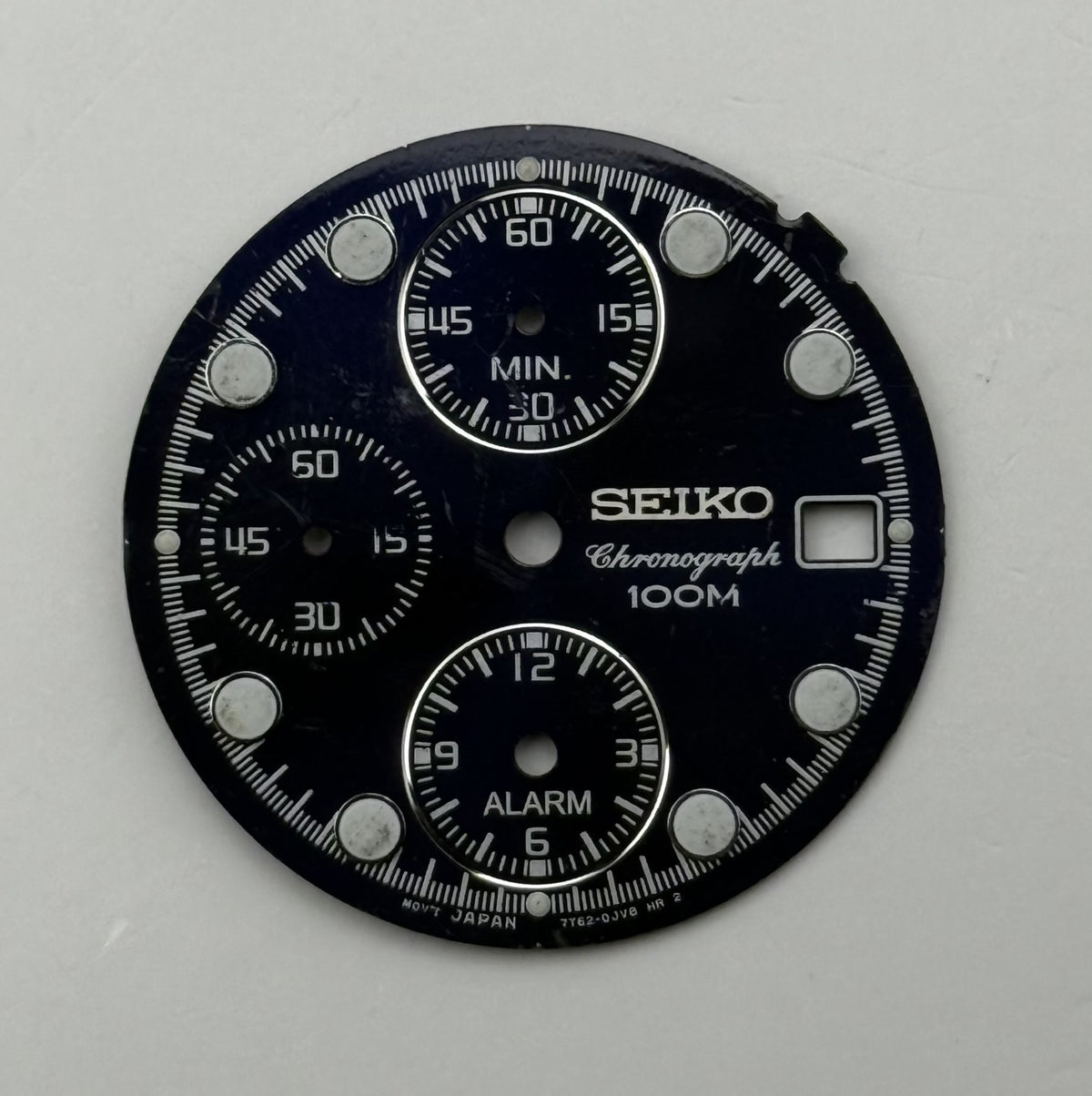 Seiko 7T62-0JV8 Watch Dial Chronograph Alarm 100M Spare Parts Repair 27.4mm