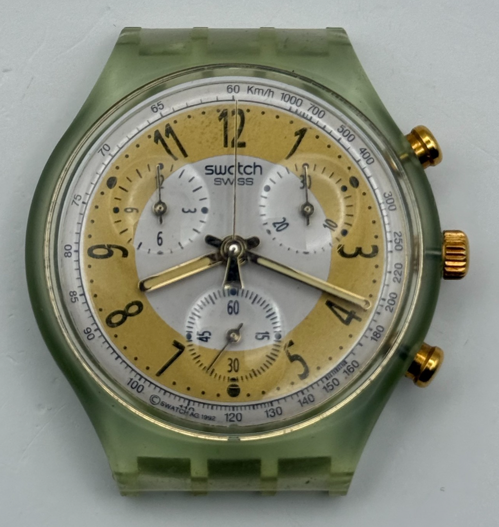 Vintage Swatch Chrono Watch SCG100 Golden Globe 1992 ETA Quartz Swiss 39mm Parts