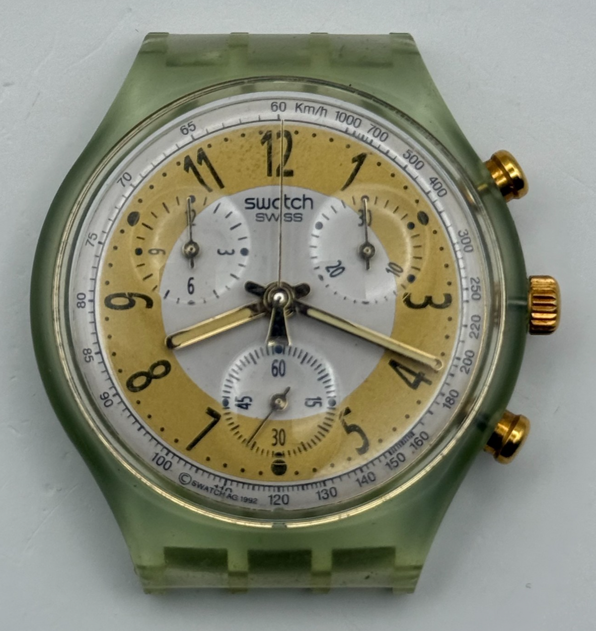 Vintage Swatch Chrono Watch SCG100 Golden Globe 1992 ETA Quartz Swiss 39mm Parts
