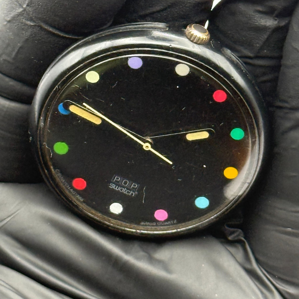 Vintage Swatch Pop Watch PWBB109 Rainbow Dots 1988 Swiss 39mm Parts Repair