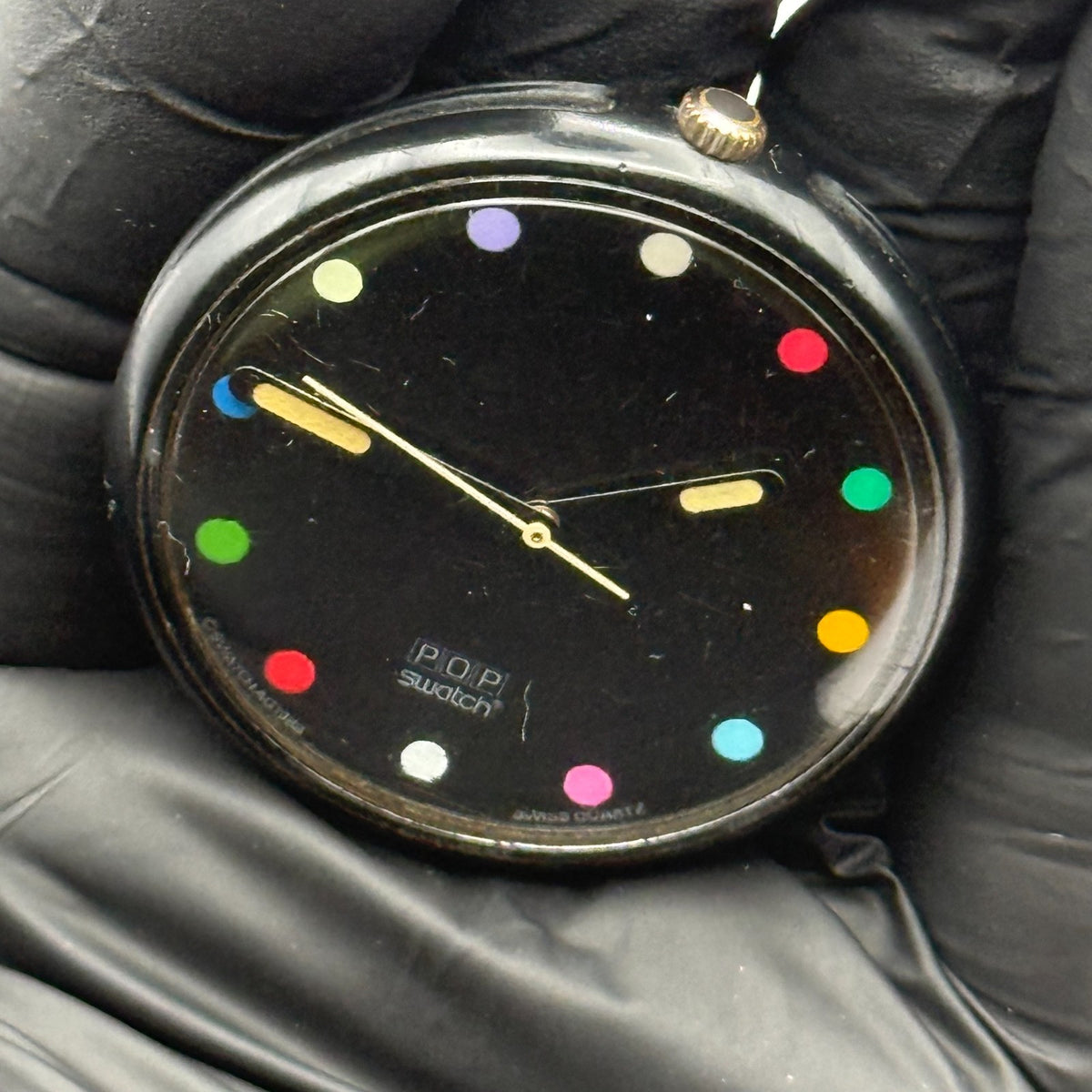 Vintage Swatch Pop Watch PWBB109 Rainbow Dots 1988 Swiss 39mm Parts Repair