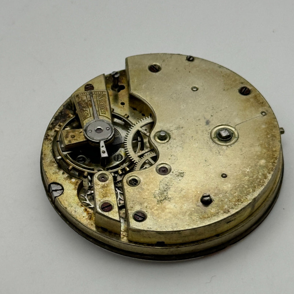 Antique Pocket Watch Movement Key Wound Parts Repair Spares 42.7mm