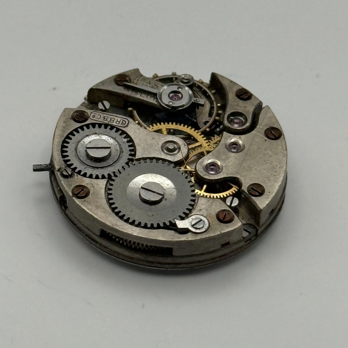 GRB & Co Trench Watch Movement - Roman Numerals - For Parts / Repair - 24.8mm