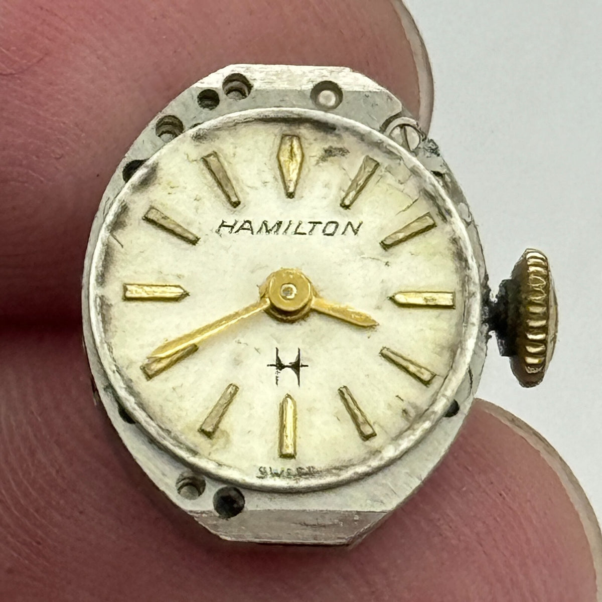 Hamilton 16 Watch Movement Ladies Manual Wind Vintage Swiss Parts 13mm