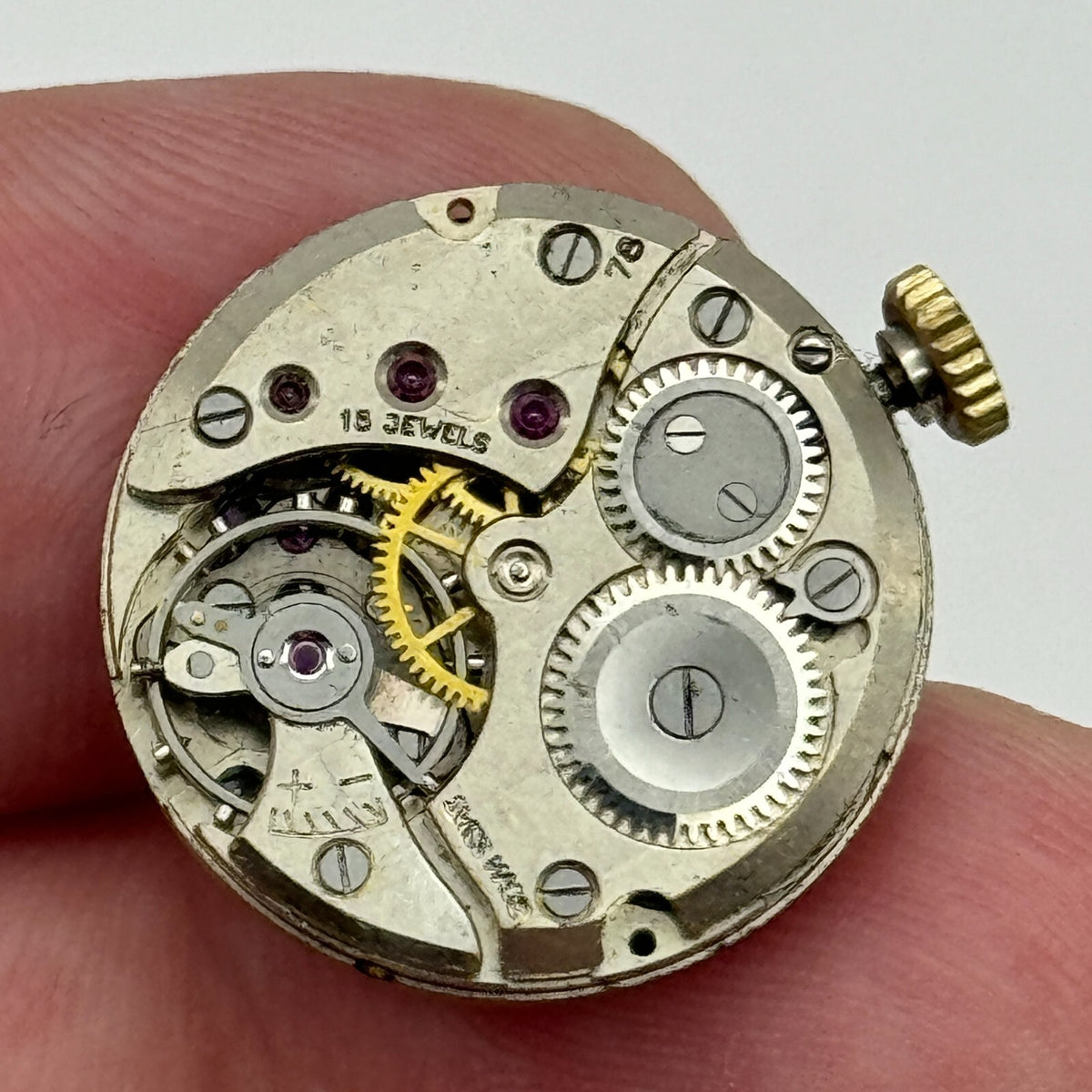 Revue Cal 78 Watch Movement - Roman Numerals - For Parts / Repair - 19.6mm